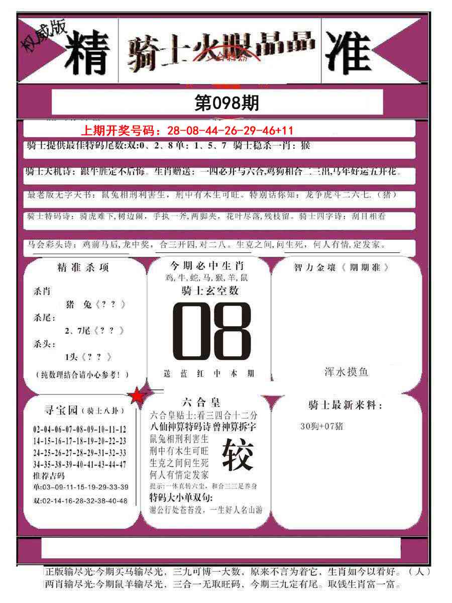 098期骑士火眼晶晶B[图]